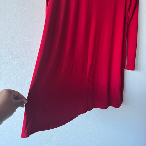 Eileen Fisher Dress Womens Medium Red Long Sleeve Shift Holiday Office Party - Picture 7 of 7